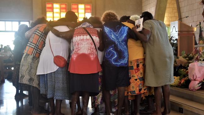 Hundreds of Territorians gathered in St Mary's Cathedral for the state funeral of former Arafura MLA Lawrence Costa. Picture: Sierra Haigh