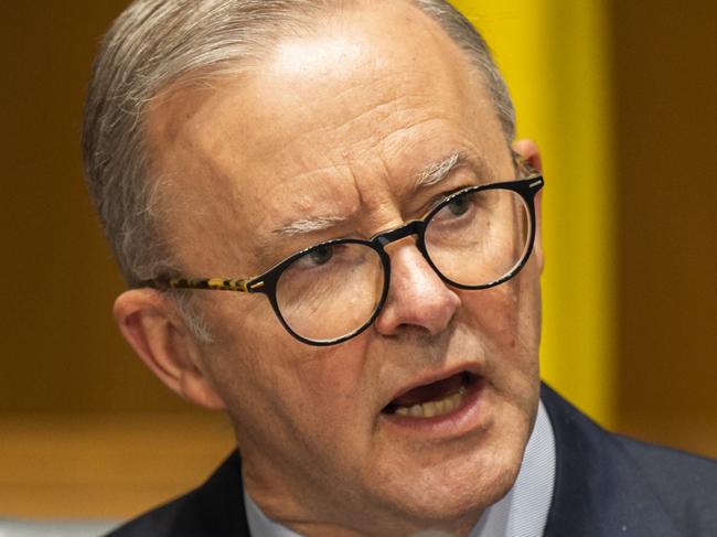 CANBERRA, AUSTRALIA - NewsWire Photos June 17, 2022:  Prime Minister Anthony Albanese at a press conference after the National Cabinet meeting at Parliament house, Canberra. Picture: NCA NewsWire / Martin Ollman