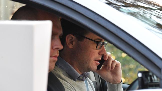 Minister for Agriculture David Littleproud is driven in to Parliament House late on Sunday. Picture: AAP