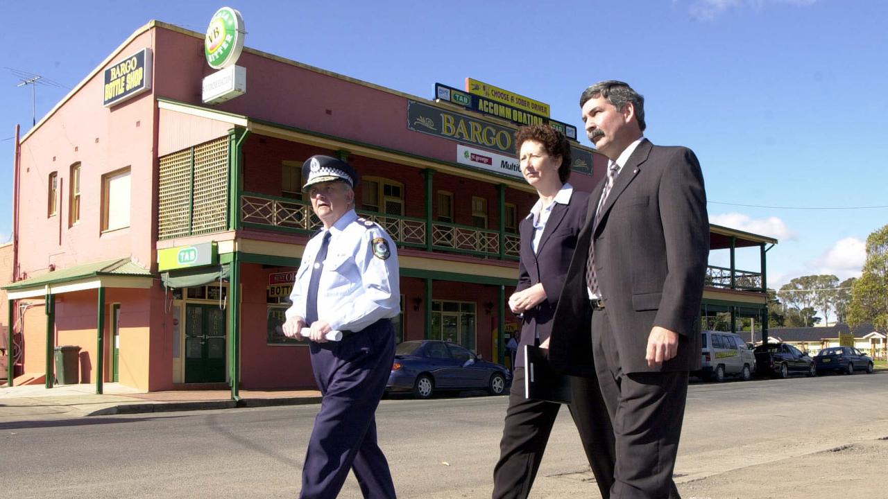 Former Police Commissioner Ken Maroney, NSW Criminal Profiler Kris Illingsworth and Canadian Mountie and geographic profiler Scot Filer at one of the scenes connected to the Rachel Childs’ murder in Bargo. Picture: Tracee Lea