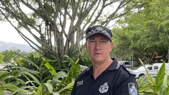 Cairns Police Senior Sergeant Simon Laverty said he is encouraged by the number of businesses in the city participating in the Community Camera Alliance and signing up to have their CCTV available to assist officers combat crime. Picture: Alison Paterson