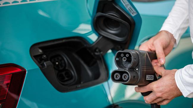 THE FUTURE: The state government will almost double the length of Queensland’s Electric Super Highway (QESH) by adding charging stations in regional areas such as the Western Downs. Picture: Jens Schleuter/AFP