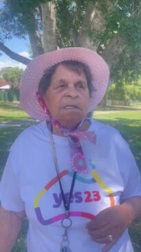 Aunty Joyce Summers at Varsity Lakes polling booth