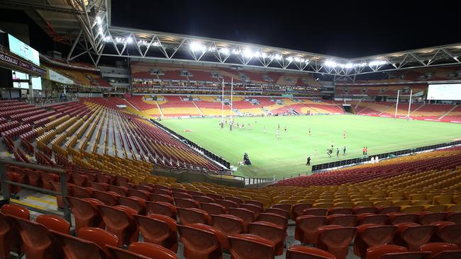 Suncorp Stadium is normally packed for a blockbuster clash between the Broncos and Rabbitohs. Picture: Jono Searle/Getty Images