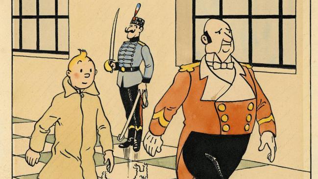 An an original drawing of Tintin from King Ottokar's Sceptre.