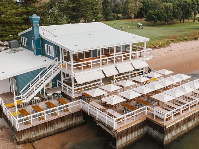 The rebuilt Barrenjoey Boatshed at Palm Beach, which accommodates The Joey dining room and bar, which opened on February 15, 2024.