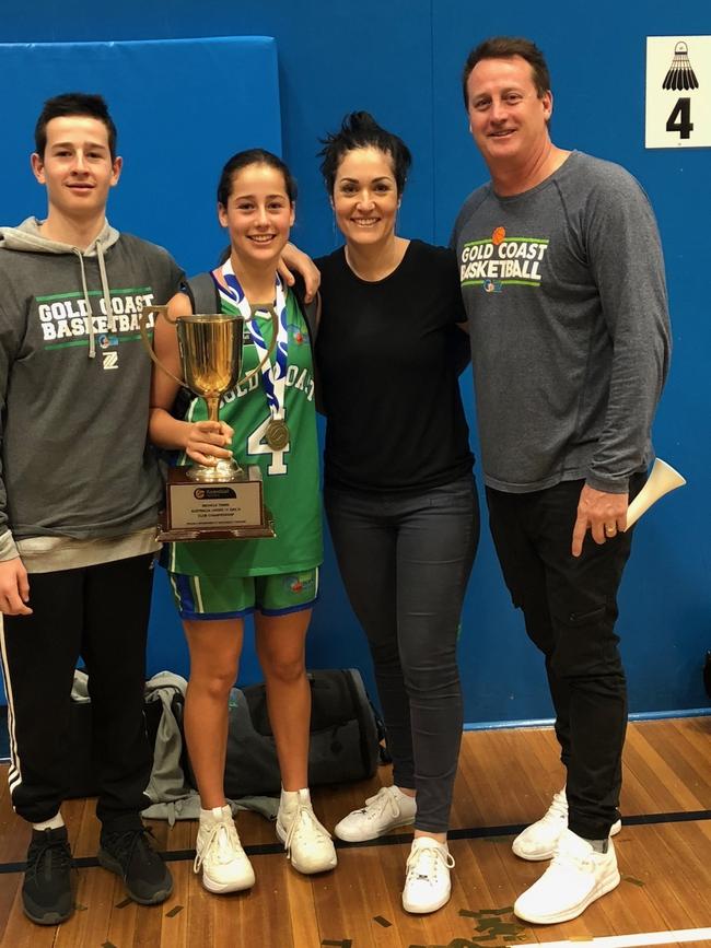 Preston Le Gassick, Paige Le Gassick, Brendan Le Gassick in Shepparton, Victoria (Oct 2018) - after Paige Le Gassick’s team won the “Australian U14 Club Championships”.Photo: supplied