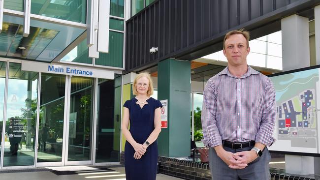 Queensland Health Steven Miles and Queensland Chief Health Officer Dr Jeannette Young visited the Mackay Base Hospital earlier this year. Picture: Tony Martin