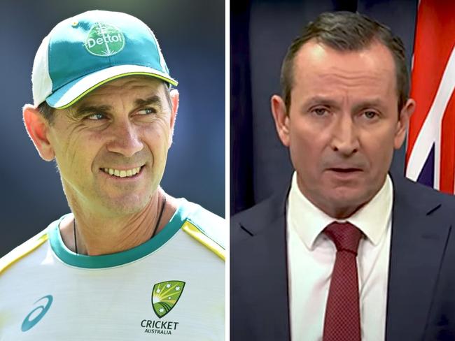 Former Australian cricket coach Justin Langer and former WA Premier Mark McGowan.