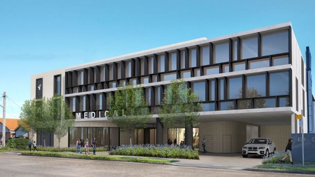 Artist’s impression of the The Hub health precinct at Campsie.