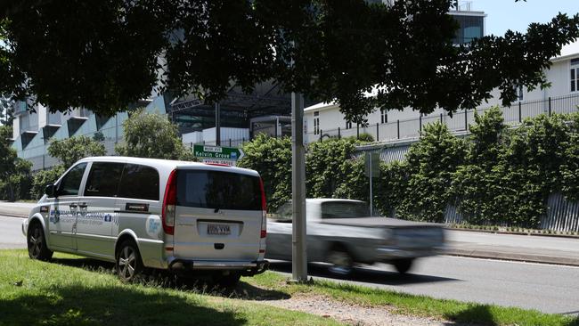 A speed camera parked on the footpath on Kelvin Grove Road in Kelvin Grove.