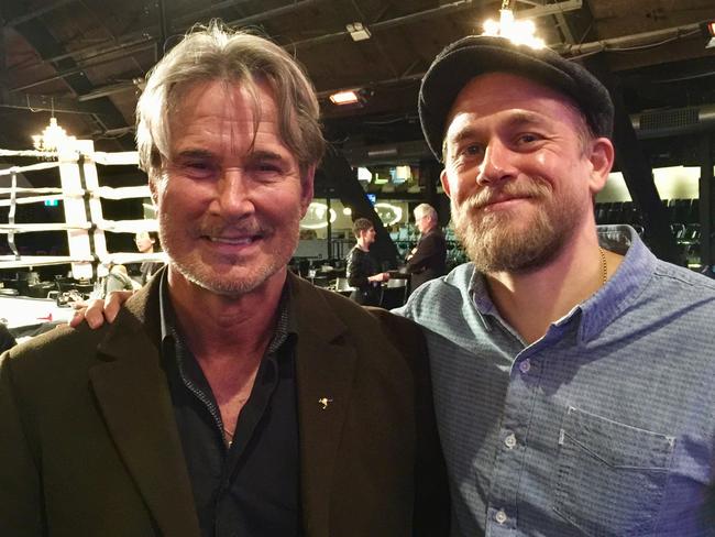 Richard Norton with Charlie Hunnam. Picture: Supplied