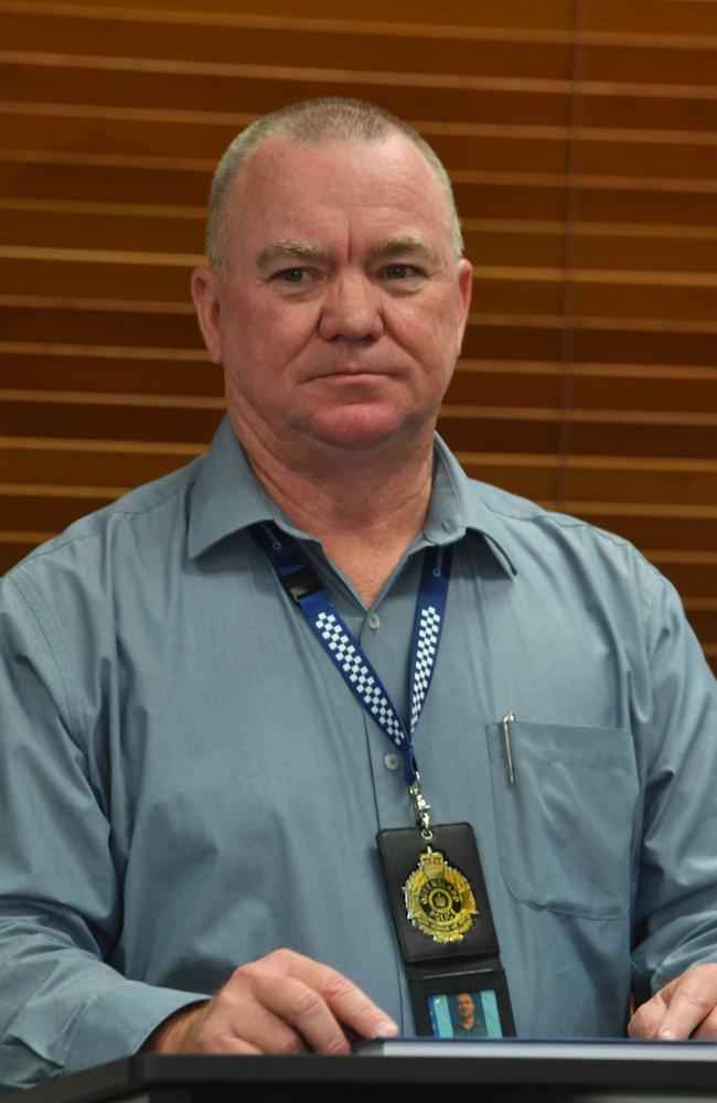 Acting Inspector Chris Hicks at police presser on Mundingburra stabbing. Picture: Evan Morgan