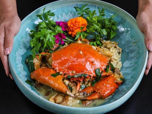 Delicious mud crab at MuMian Dining. Picture: Jenifer Jagielski