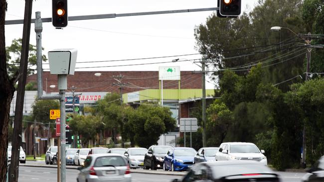 Speeding and red light camera on Silverwater Road, Silverwater southbound at Holker Street. Picture: Jonathan Ng