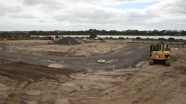 Works on a block on Murray St Queenscliff where asbestos had to be cleared. Picture: Alison Wynd