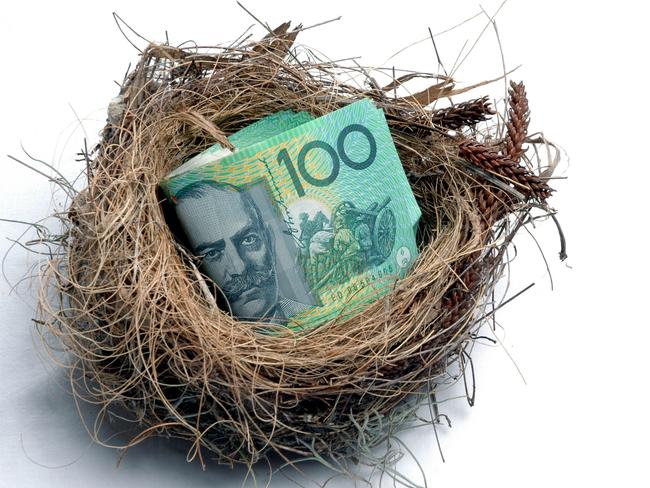 Savings nest egg concept. Australian superannuation generic money