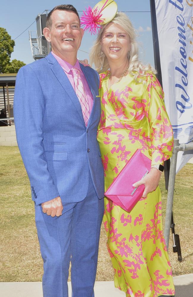 Scott and beautiful wife Fiona stepped out to celebrate Fiona's 50th birthday at Warwick Cup race day at Allman Park Racecourse, Saturday, October 14, 2023. Picture: Jessica Klein