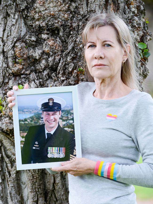 Julie-Ann Finney with a picture of her son Dave as she began her campaign for an inquiry into his suicide which will now be an ongoing national investigation.