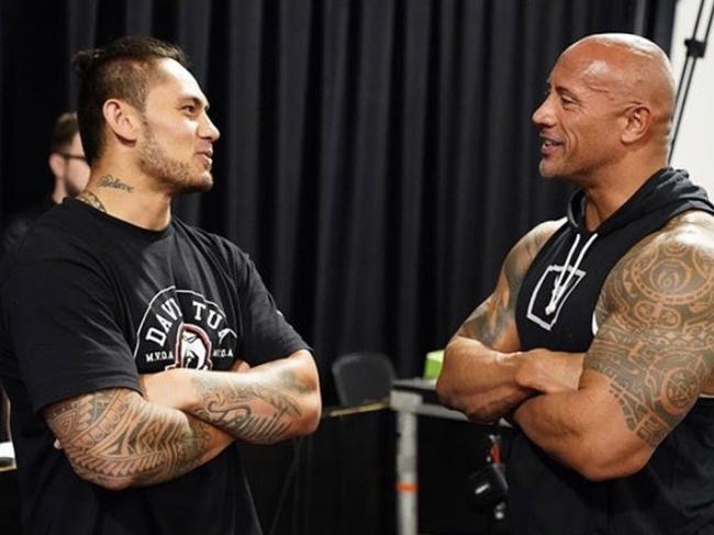 Australian WWE wrestler daniel Vidot and The Rock