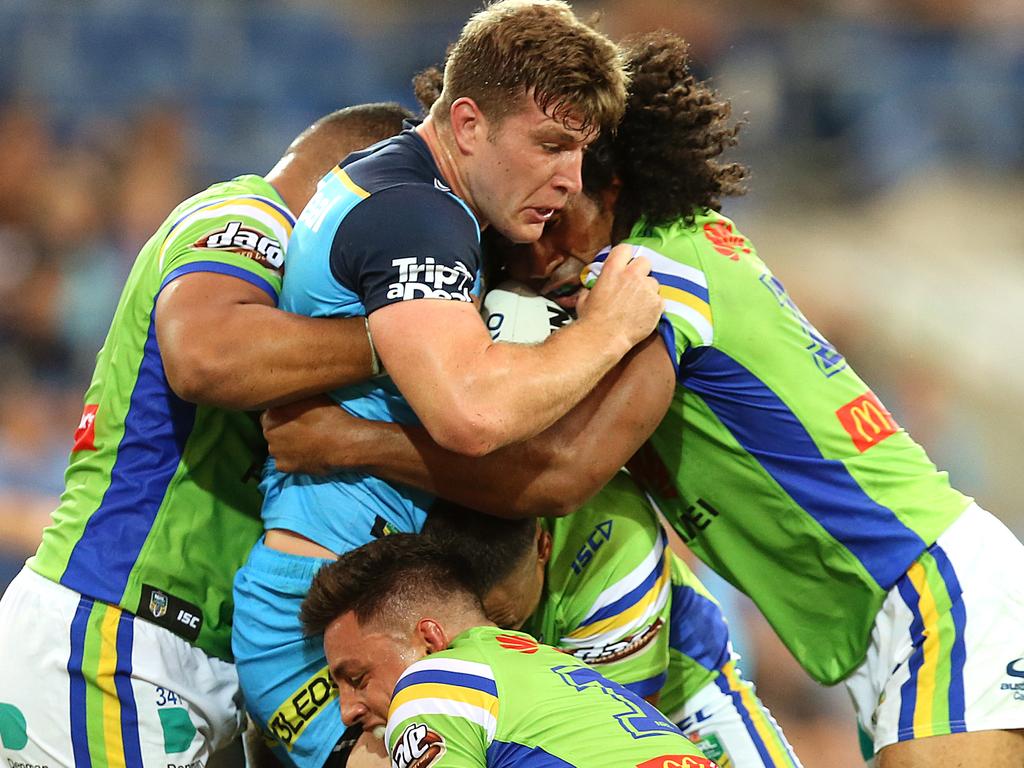 Jai Arrow will put up his hand for plenty of work against the Raiders. Picture: Jono Searle/Getty Images