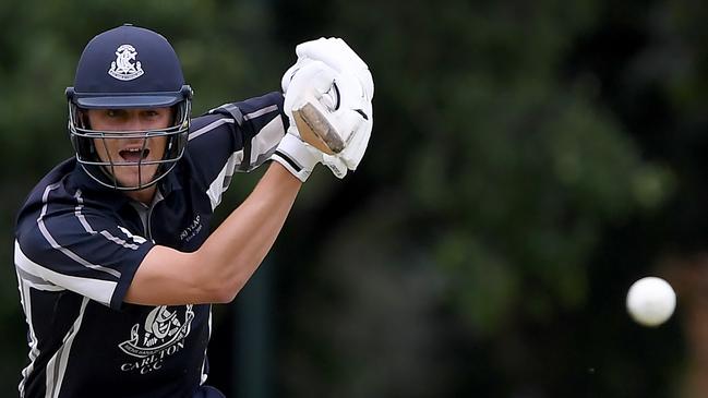 Carlton’s Xavier Crone will bat higher this season. Picture: Andy Brownbill