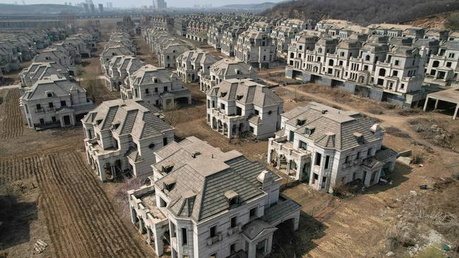 Deserted villas in a suburb of Shenyang in China's northeastern Liaoning province. China's real estate industry grew at lightning speed from the late 90s.