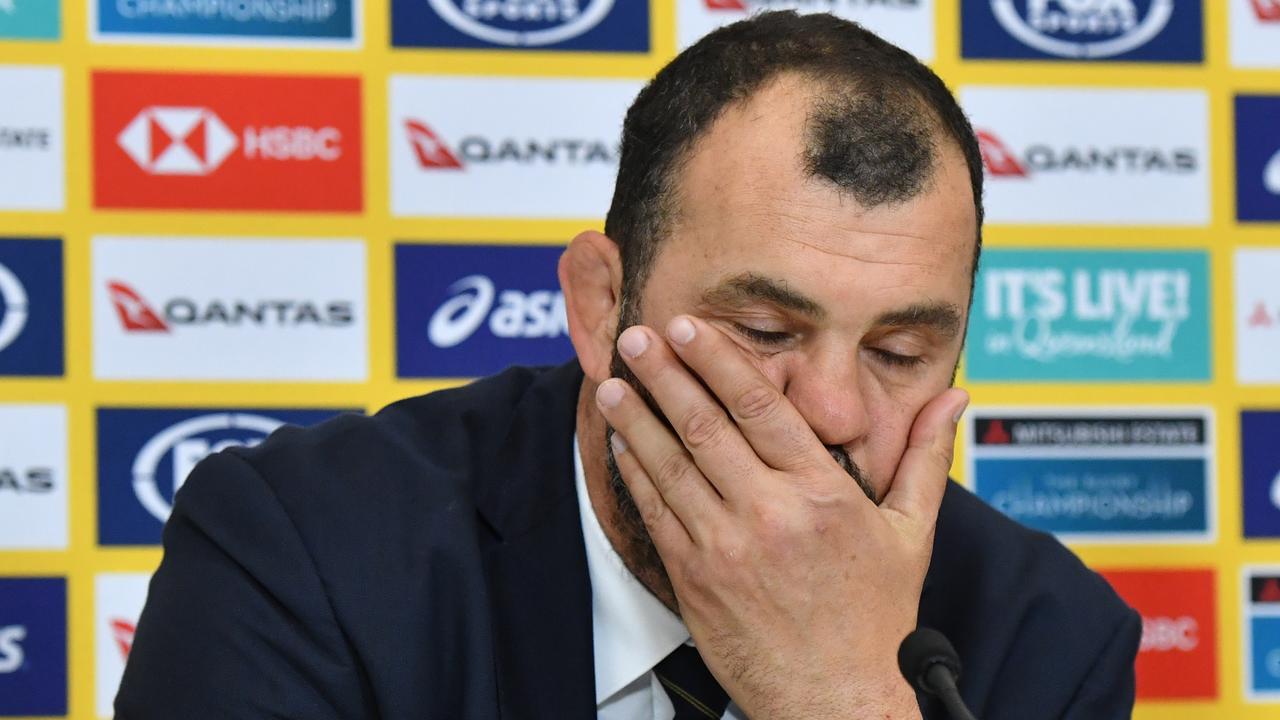 Wallabies coach Michael Cheika after the loss to Argentina on the Gold Coast.