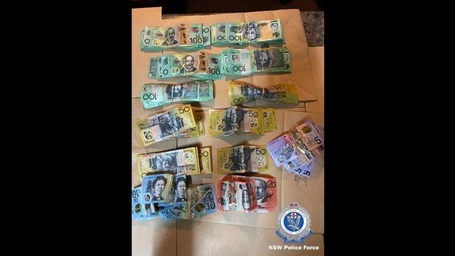 Cash seized during Strike Force Northrop’s investigation. Picture: NSW Police