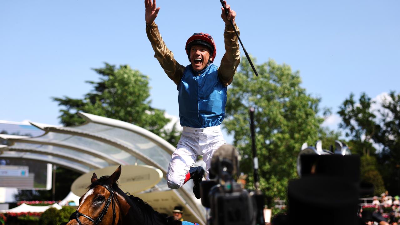 Frankie Dettori dismounts from Courage Mon Ami after winning his ninth Ascot Gold Cup. Picture: Alex Pantling–Getty Images