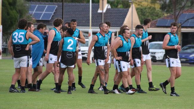 Portland players walk from the ground following a hefty defeat to Flinders Park in round one. Picture: Sharon Chamings