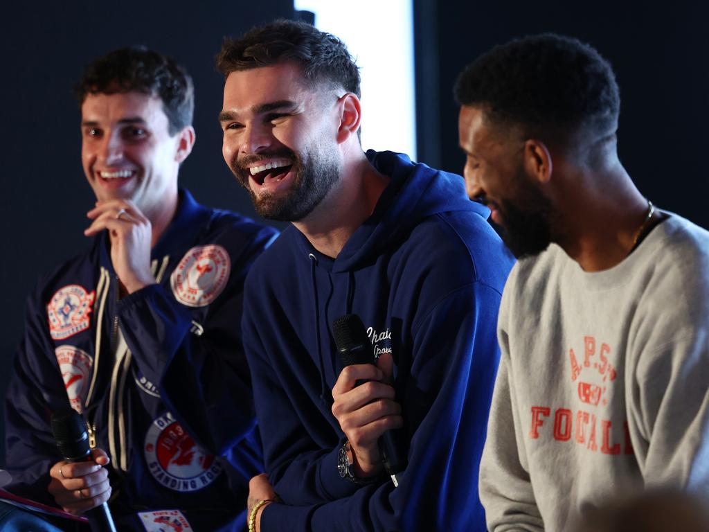 Isaac Humphries and Marcus Lee share a long-time friendship. Picture: Morgan Hancock/Getty Images