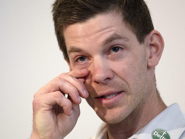 Tim Paine stepped down as Australian men's Test Cricket Captain at Hobart. Picture: Chris Kidd