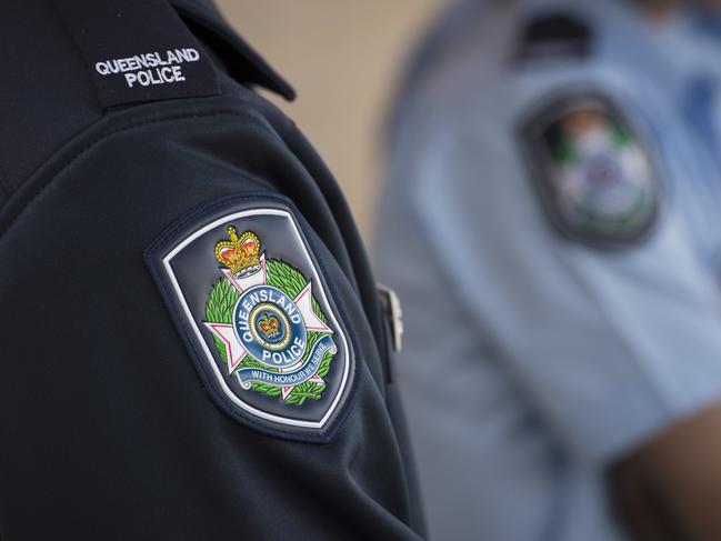 Queensland Police Service badge on uniform, Monday, July 27, 2015. Photo Kevin Farmer / The Chronicle