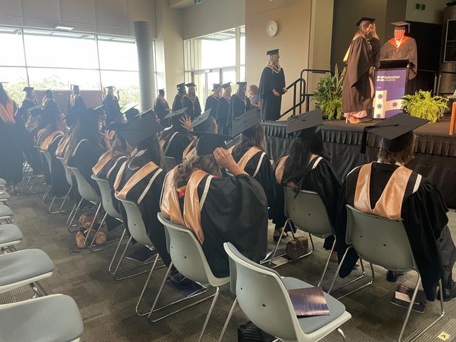 CEREMONY: The Federation University Churchill Campus graduations on Tuesday, March 25, 2025. Picture: Jack Colantuono