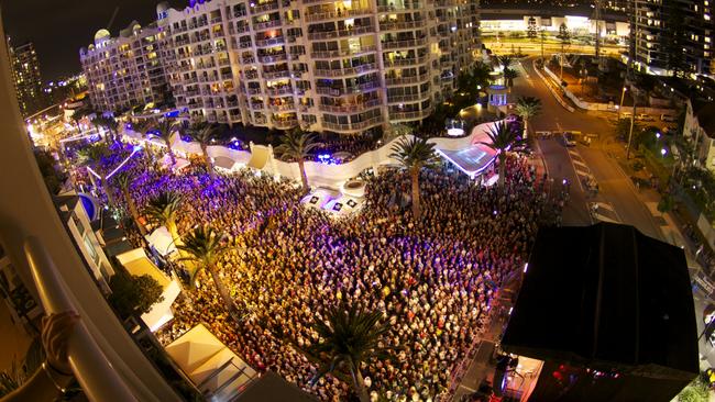 The Surf Parade stage audience at Blues on Broadbeach. Photo supplied by Daniel Goodsir.