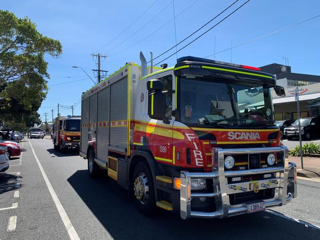 Firefighters on scene of the Macalister St building fire. QFES generic. Picture: Rae Wilson