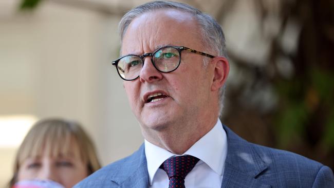 Prime Minister Anthony Albanese criticised his opponent’s absence from the spotlight as the NSW election approaches. Picture: NCA NewsWire / Damian Shaw