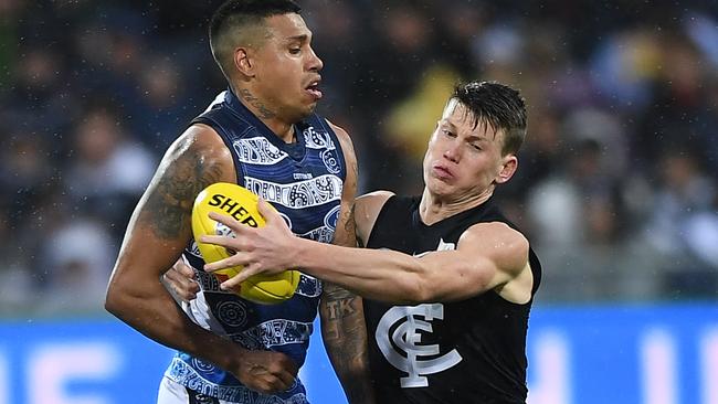 Tim Kelly was second in MVP voting while young Blue Sam Walsh was a standout pick among first-year players. Pic: AAP