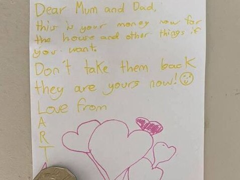 The sweet note from their 10-year-old daughter helped them buy a place in Wagga Wagga. Picture: Facebook