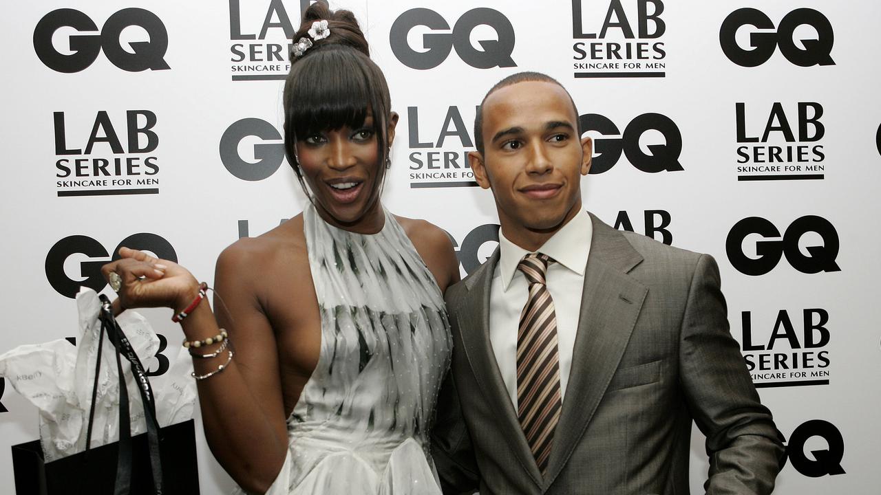 Hamilton and British model Naomi Campbell at the annual GQ men’s magazine Men of the Year awards in London in September 2007. Photo: AP Photo