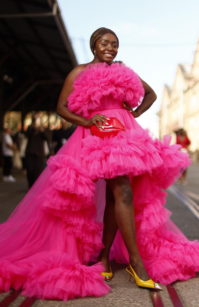 Suzan Mutesi at Australian Fashion Week 2025 at Carriageworks in Everleigh. Picture: Jonathan Ng