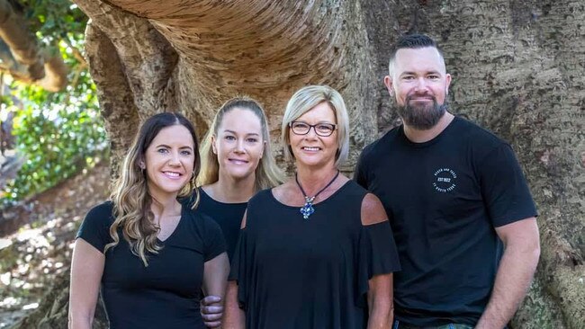 Wendy Child with her family who have all been pushing to get Gary Ralph home after he was forced into hotel quarantine following brain cancer surgery in Sydney.