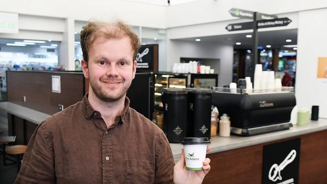 Harrison Hedges, owner of Whatcha Brewing Specialty Coffee Co in Maroochydore, is keeping his cafe open for takeaways only during lockdown. Picture: Patrick Woods