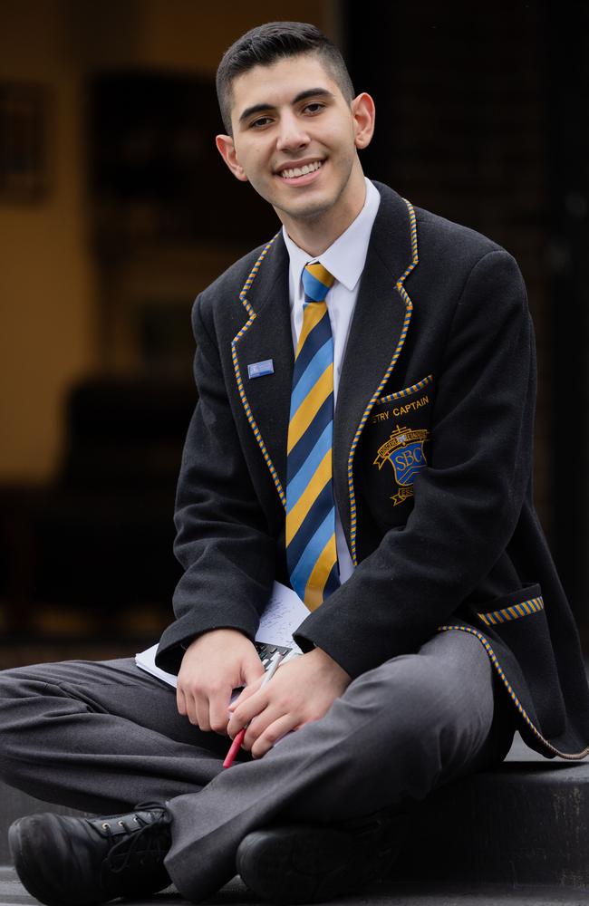 Sebastian Khoury survived cancer and is about to commence his VCE exams. Picture: Jason Edwards