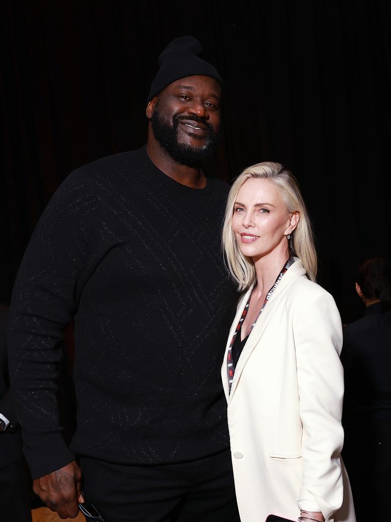 Shaquille O'Neal and Charlize Theron attended the fight. (Photo by Matt Winkelmeyer/Getty Images for Netflix)