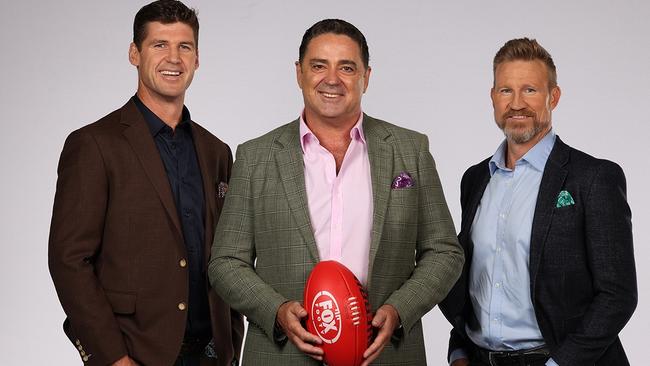 Jonathan Brown, Garry Lyon and Nathan Buckley. Picture: Alex Coppel