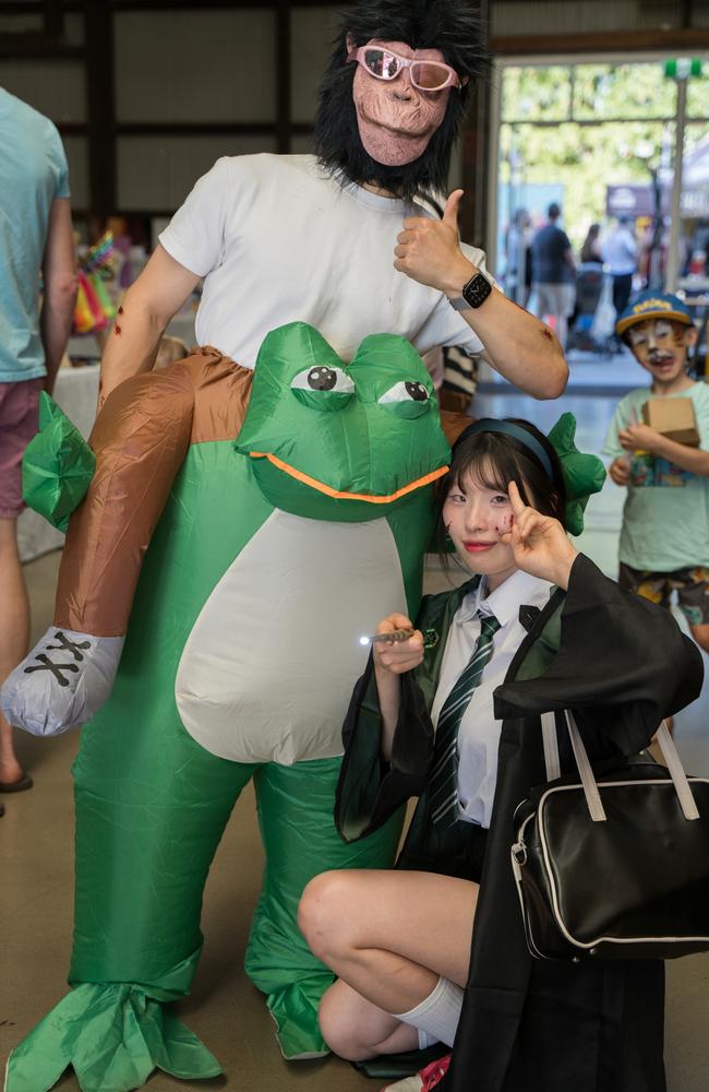 Cambrie and Jong at the Spooktacular Halloween Markets at the Goods Shed. October 26, 2024. Picture: Christine Schindler