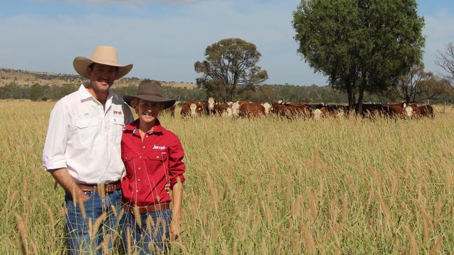 Sam and Sarah Becker operate the Jarrah Cattle Company at Banana, Queensland.