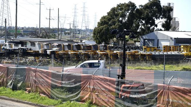 A construction area in Keilor East believed to be a site for the recently cancelled airport rail link. Picture: Andrew Henshaw